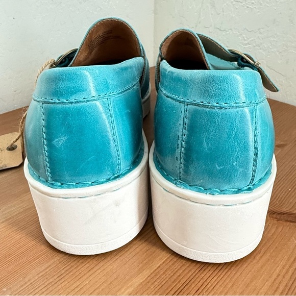 NEW BORN Contessa Turquoise Leather Buckle Platform Loafer Women’s Size 9.5 - Picture 8 of 10